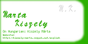 marta kiszely business card